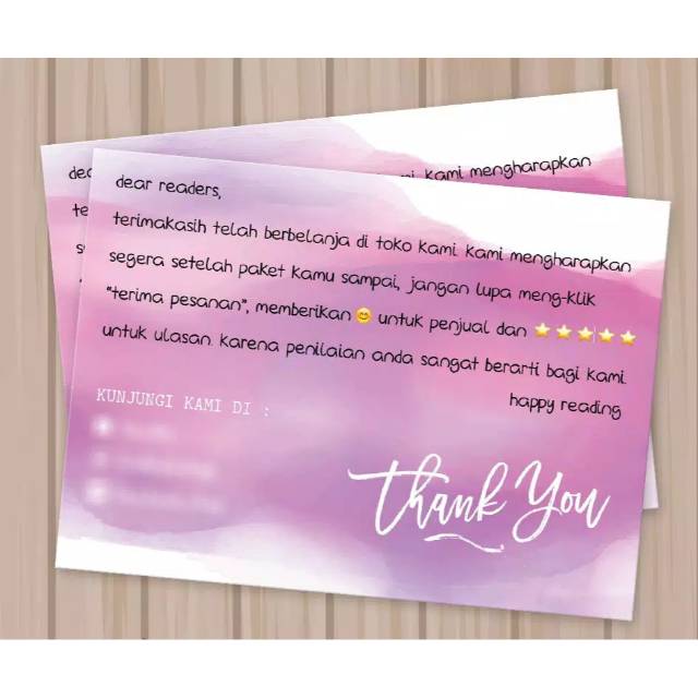 

THANK YOU CARD THANKS CARD OLSHOP (PO 2 sampai 3 hari kerja)