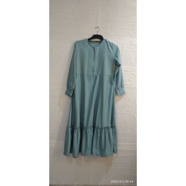 Preloved Gamis warna hijau mint tosca Wardah light hijau muda