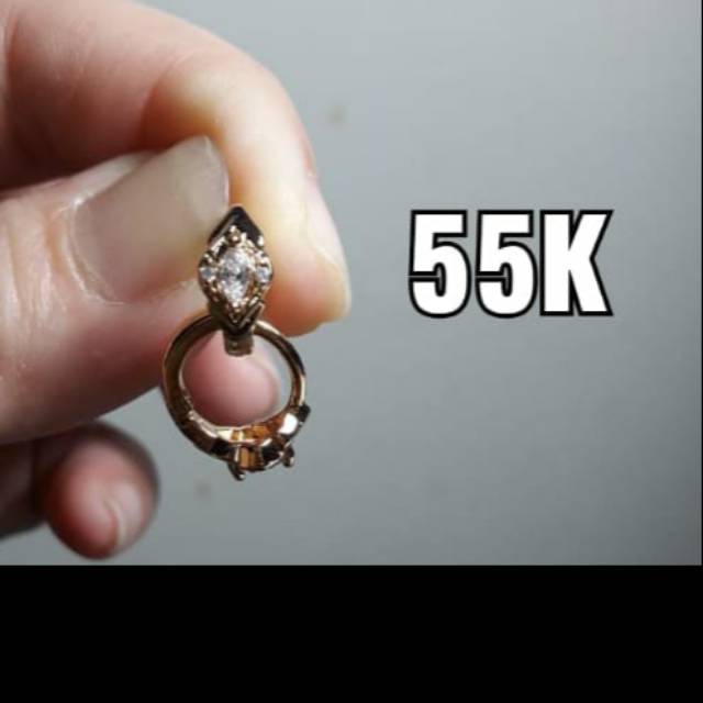 Anting Perak Lapis Emas 18karat
