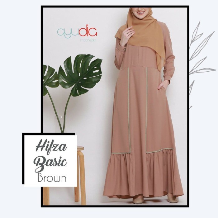 PREMIUM GAMIS DRESS HIFZA BASIC BUSUI POLOS DAILY BY AYUDIA INDONESIA