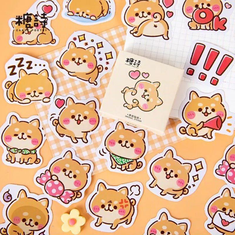 

sticker Shiba Inu untuk scrapbook bujo diary jurnal