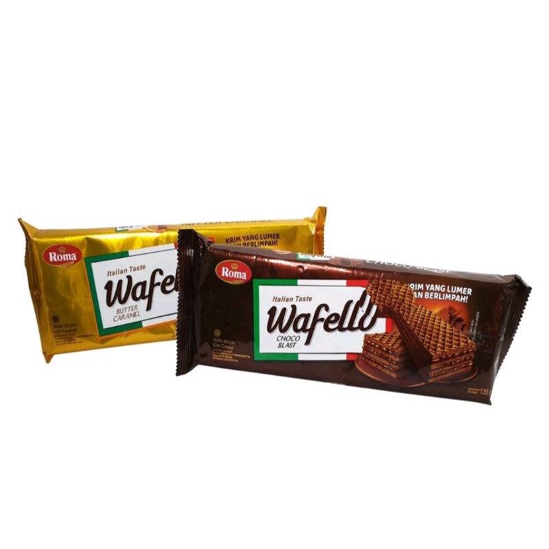 Roma Wafer Wafello Coklat / Choco Blast & Caramel 135gr