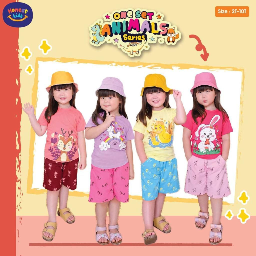 SETELAN ANAK UNISEX ANIMAL SERIES USIA 2-10 TAHUN