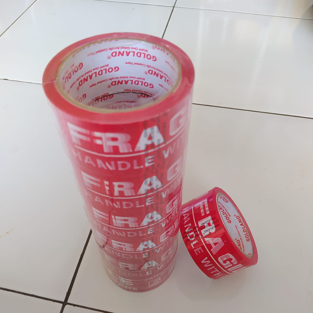 

Lakban Fragile Fragil Merah Super Kuat Isi 6 2 Inch/50 Yard Murah Berkualitas Efektif Onlineshop Olshop Ollshop Packing Paket
