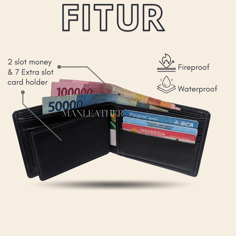 "KGN. 790819" Dompet Walet Lipat Kartu Leather Pria Laki Laki Cowok Kulit Sapi Asli Ori PremiumKekin