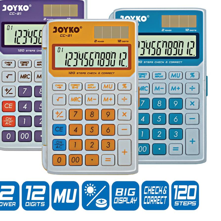 

Terbaik! Calculator Kalkulator Joyko CC-21 12 Digits Check Correct ..