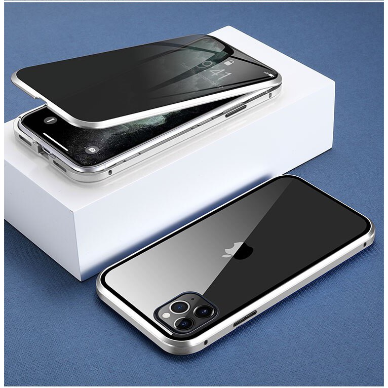 iPhone 11 iPhone 11 iPhone 11 Promax SPY Case Handphone Slim Magnetic Glass Casing iPhone Slim Magnetic SPY Double Glass 360 Coverage Case iPhone Slim Magnetic Double Glass