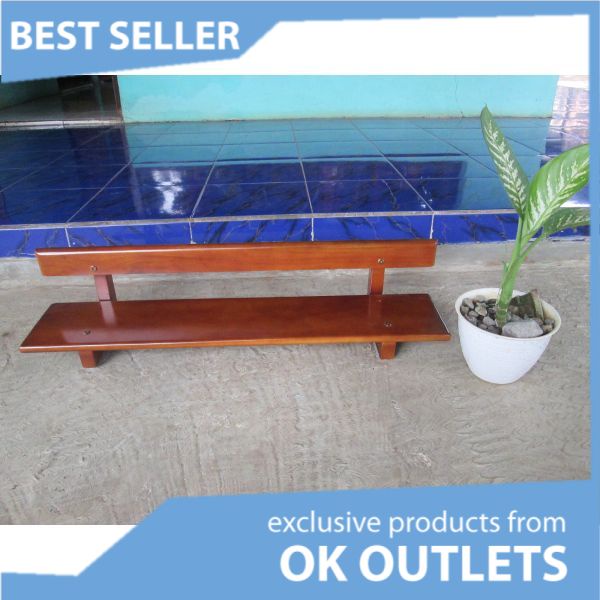 Rak Pot Kayu 1 Ambalan Ukuran 80 CM Warna Natural Kayu