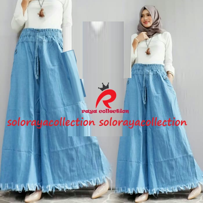 CELANA KULOT RAWIS JEANS JUMBO / KULOT JEANS RAWIS WANITA