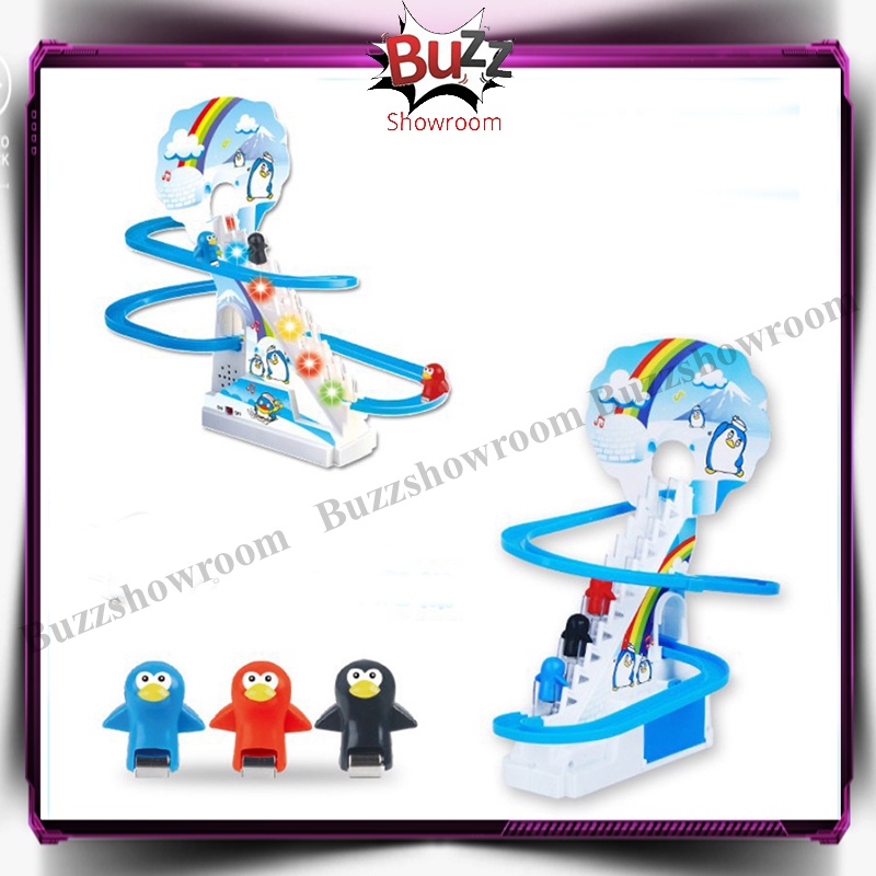 Penguin Hello Kitty Duck Track Climbing Mainan Balap Naik Tangga Rel Seluncur Anak Bebek