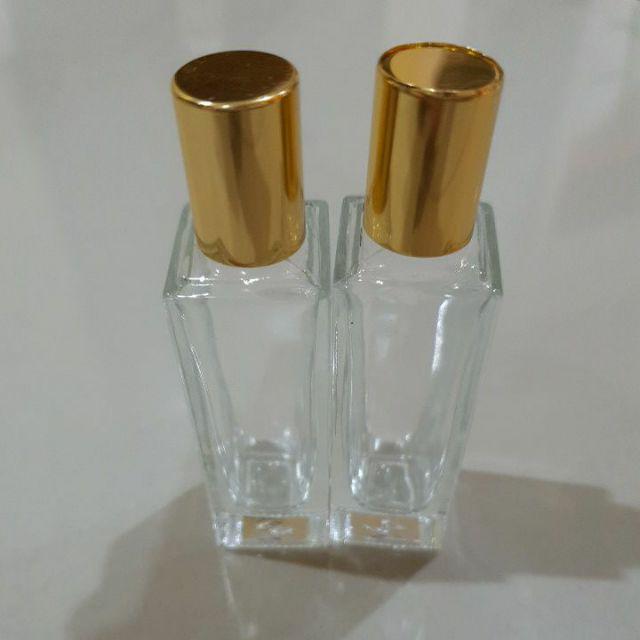 Botol Rollon Kaca Kotak 20ml - Roller Bottle Perfume Aromatherapy Accessories Essential Oil