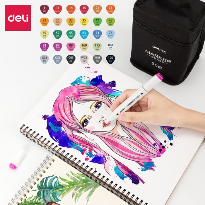 

Deli Color Marker With Bag Spidol Warna Dengan Tas 30/40/60/80C 70807 - 30 WARNA