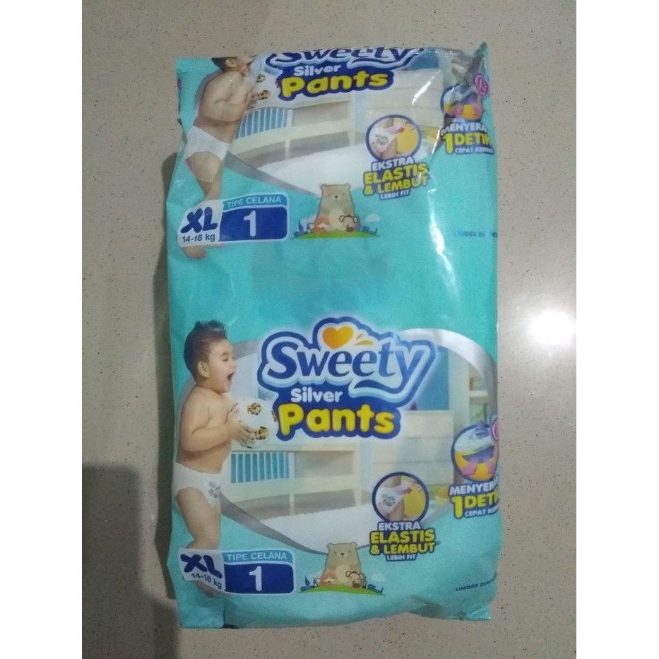 SWEETY SILVER PANTS DRY  XL1 (1 RENCENG ISI 6)