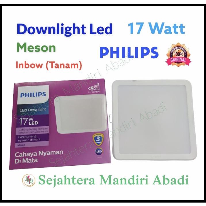 Downlight Philips Led 17 Watt Meson Kotak Square Inbow