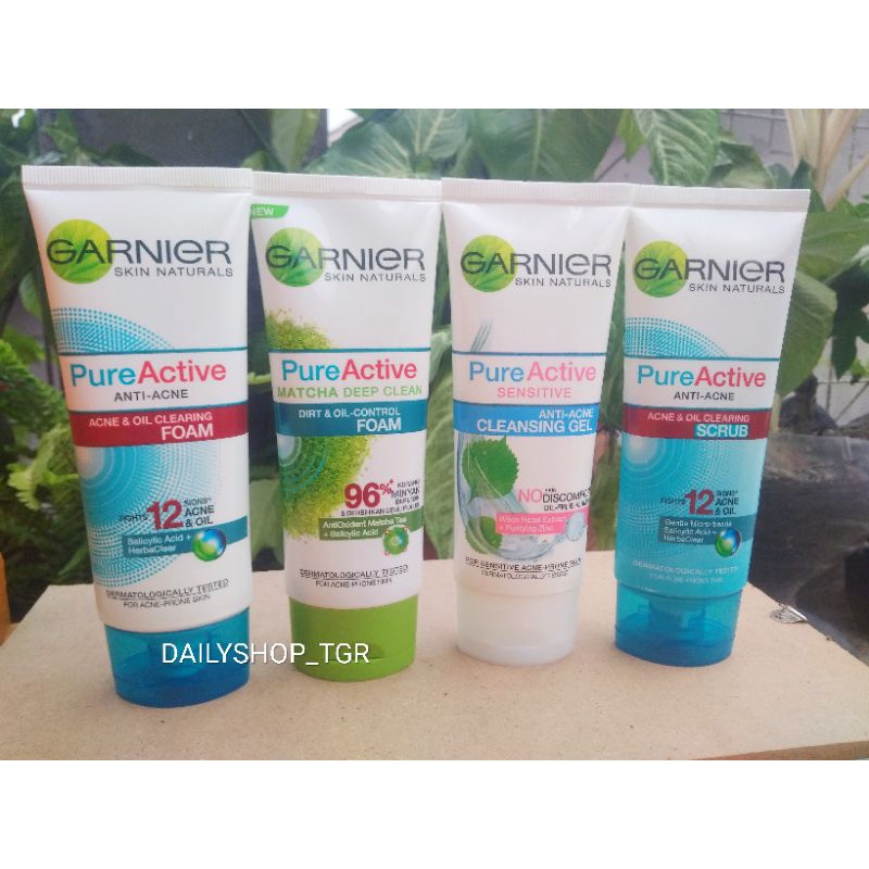 [PROMO] Garnier Pure Active Acne &amp; Oil Clearing Foam / Scrub /Matcha deep clean pembersih wajah