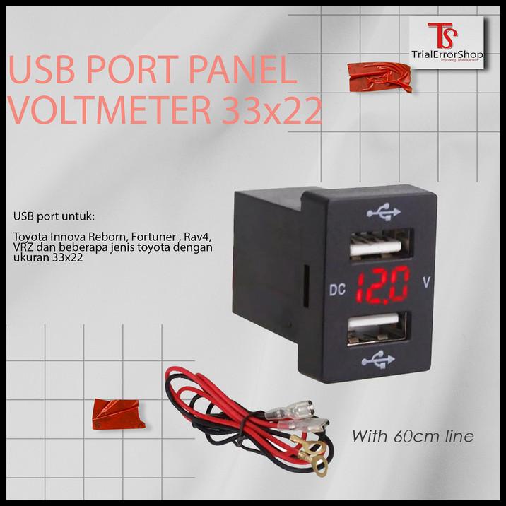 Usb Port Panel Toyota Innova Reborn Rush 2Port Vrz Voltmeter 33X22