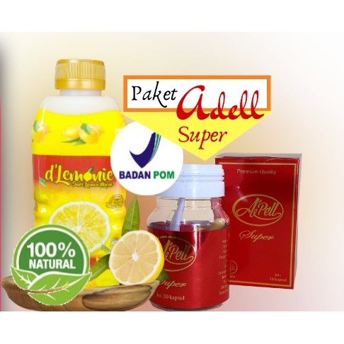 [COD] PAKET ADEL SUPER ISI 1 BOTOL D'LEMONIE DAN 1 BOTOL APEL SUPER 30 KAPSUL MURAH