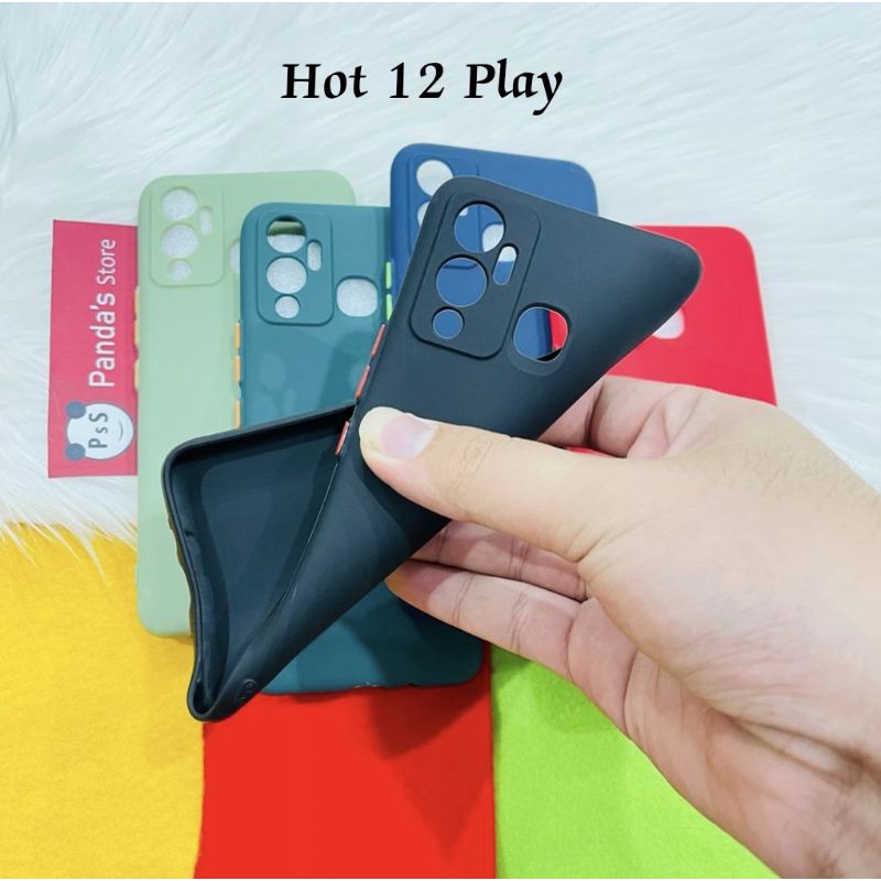 Case Infinix Hot 12 Play Babycase + Pelindung Kamera, Makaron Full Color (PsS)