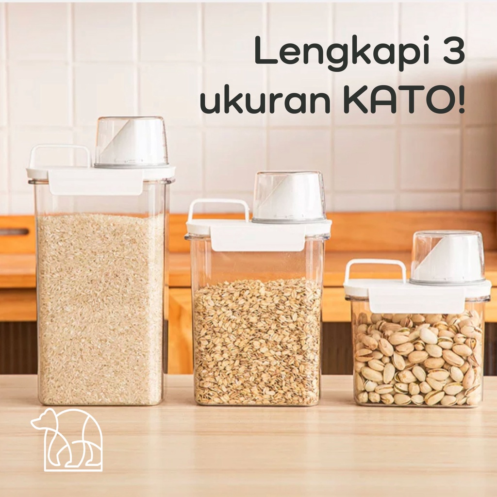 【IKONE】KATO Toples Cereal Penyimpanan Serbaguna Makanan Dry Food Container Toples Beras Biji-bijian Tempat Penyimpanan Beras