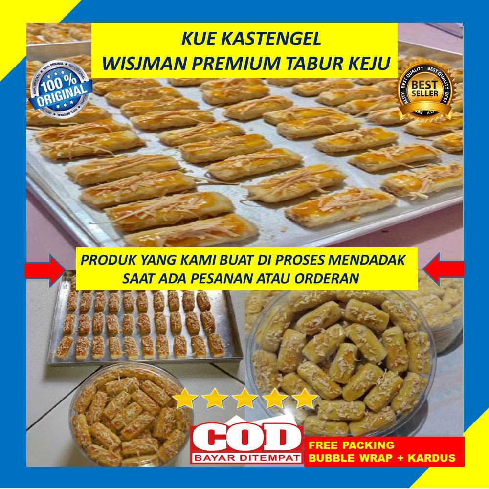 

Kue Kering Kastengel 350 Gram Premium Wisman Wisjman Tabur Keju