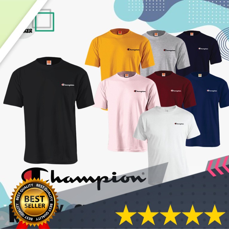 ⭐️⭐️⭐️⭐️⭐️BAJU KAOS CHAMPION Cotton T-shirt Unisex 100% Cotton Wholesale; Baju Lelaki & Perempuan Pe