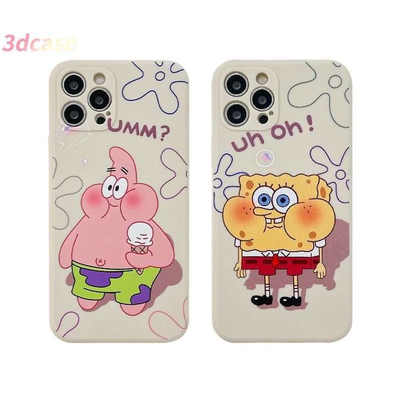 Cute Cartoon SpongeBob Patrick Star Phone Case Untuk Compatible For IPhone 13 12 11 pro max 12 13 mini 6 7 6S 8 Plus X XR XSMAX Se 2020 6SPlus 7Plus 6Plus 8Plus XS A16 A15 A7 A5S Y20 Y12 Couples Straight Cube Soft Case