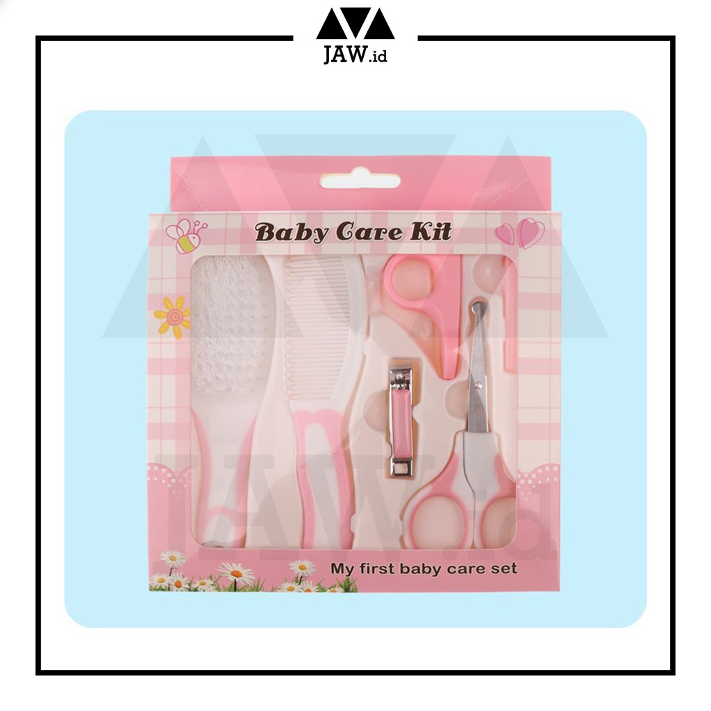 Baby Care Kit 10 in 1 Kado Lahiran Set Perlengkapan Bayi Sisir Bayi-6 in 1 Pink