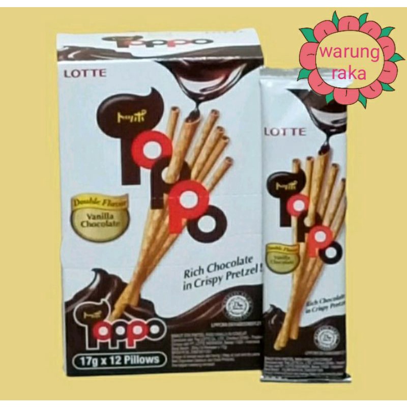 

lotte toppo,,coklat stick/1 pack isi 12 X (17gram)