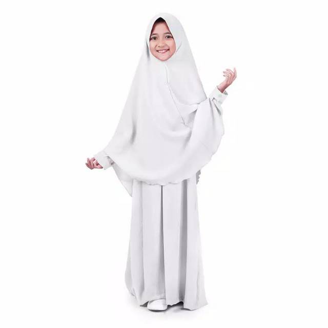 Baju Gamis Anak Syari Polos - Putih