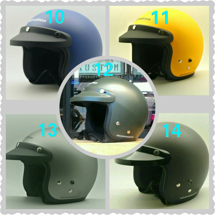 Helm Black Doff Cargloss   visor kaca ORI   Putih Limited