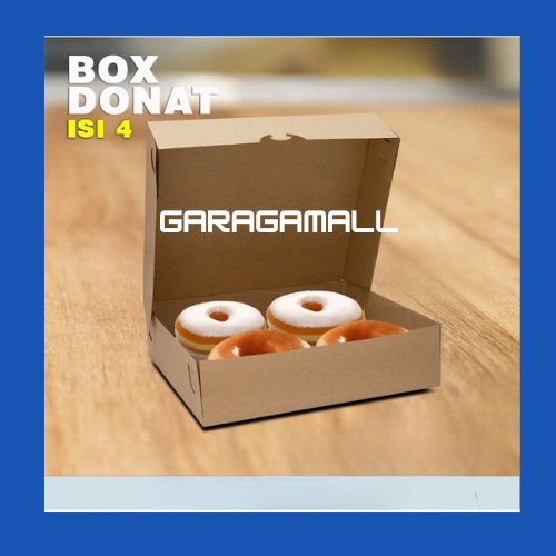 

Box donat isi 4 gift box kotak hampers kardus packing kue cake roti kraft coklat uk 19x19x5 cm (30 pcs)
