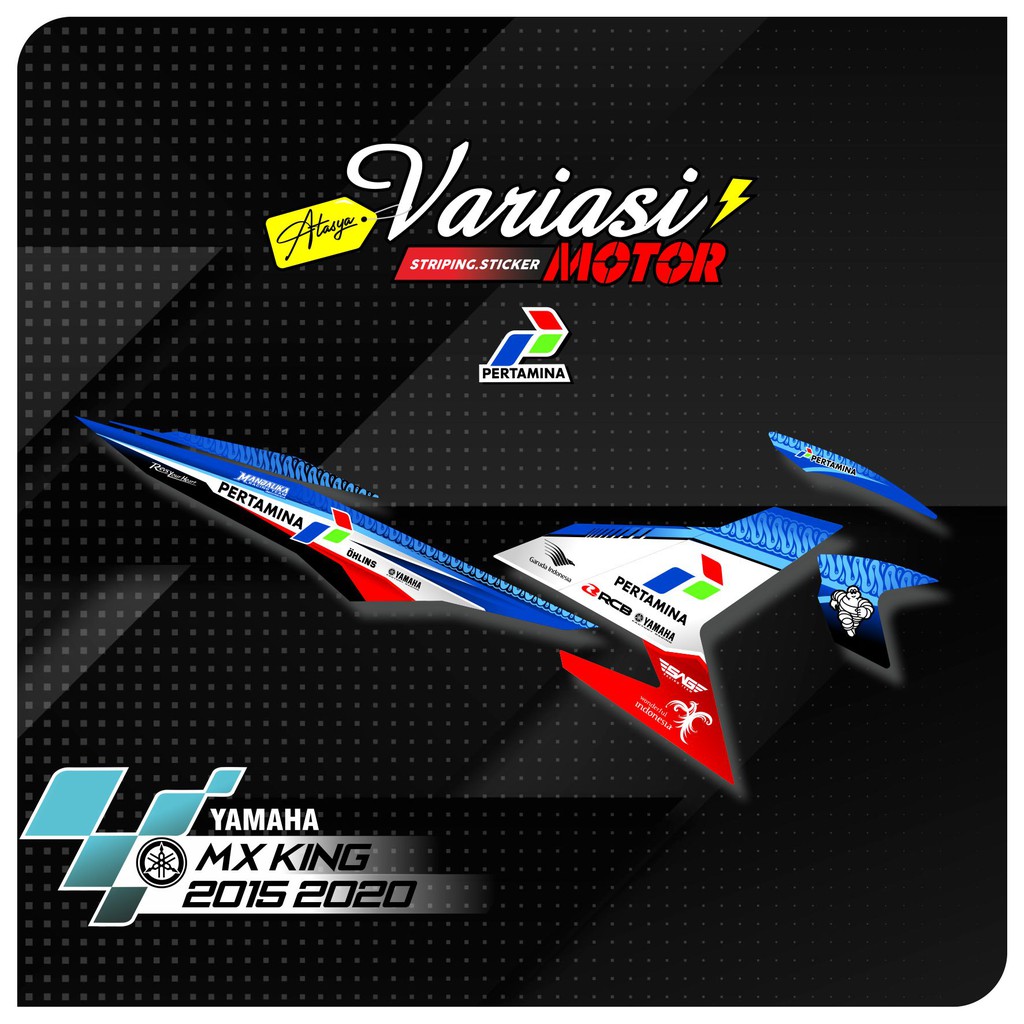 STRIPING VARIASI YAMAHA MX KING LIVERY PERTAMINA MANDALIKA SAG