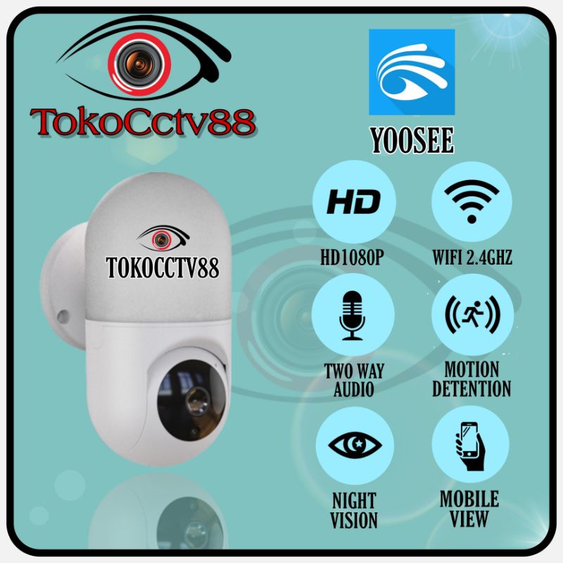 IP CAMERA CCTV SMART CAM YOOSEE KAMERA LAMPU DINDING 8MP YOOSEE