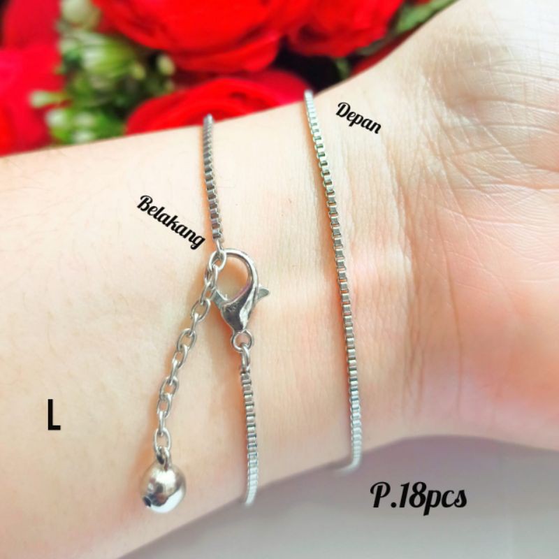 Gelang rantai simple dewasa remaja gold &amp; silver perhiasan wanita Tidak Karat/termurah/COD