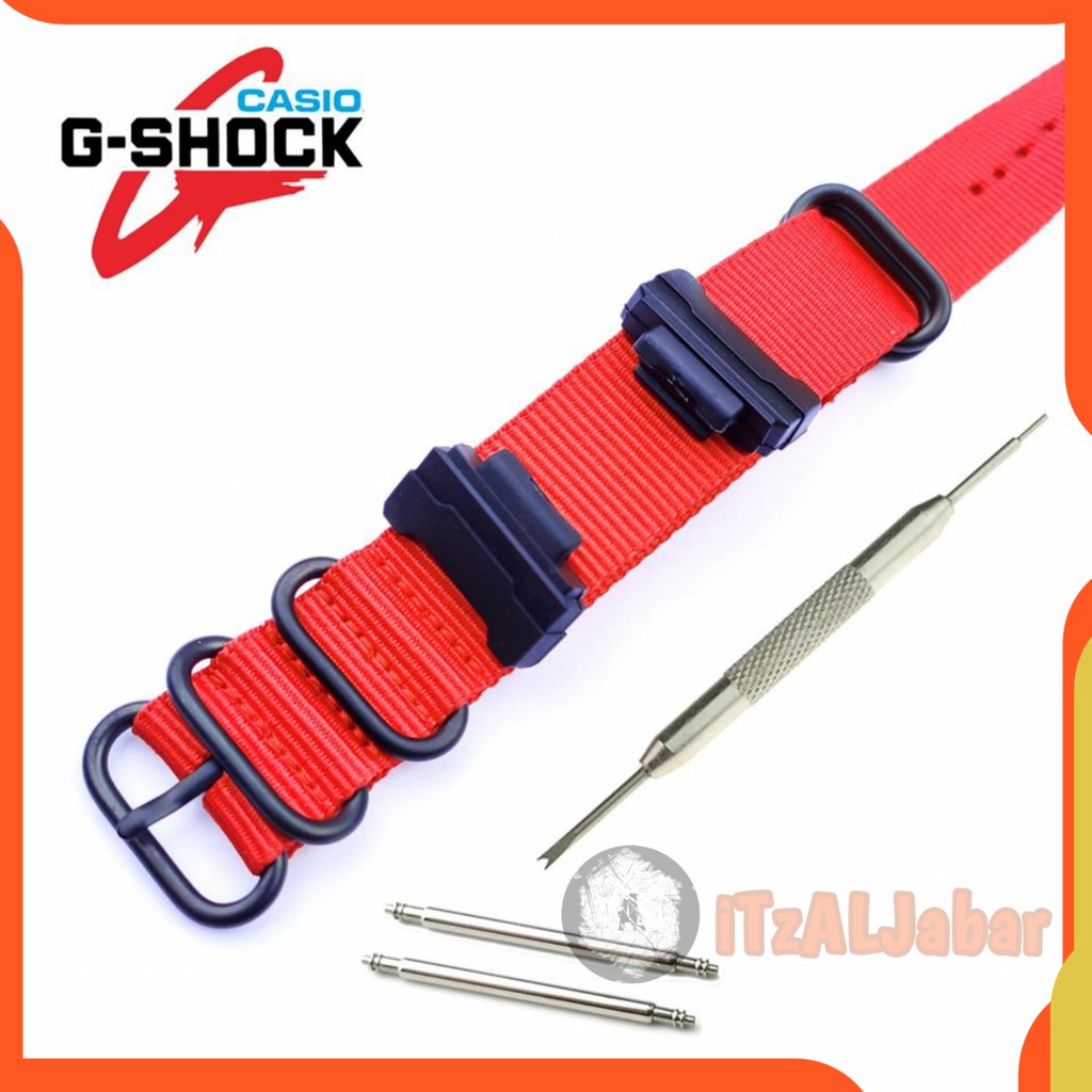 Tali jam tangan Casio G shock Kanvas Zulu strap Adapter - Merah