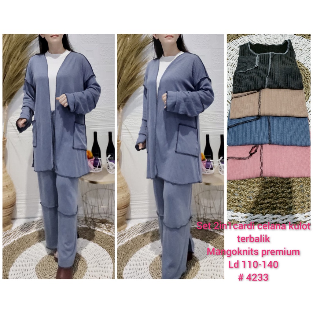 Set 2 in 1 Cardi Celana Terbalik 4233