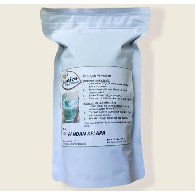 

:>:>:>:>] BONICO PANDAN KELAPA Powder 500gr Bubuk Minuman Drink Powder KLEPON