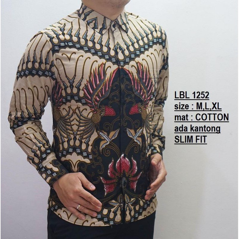 Lbl 538 KEMEJA BATIK PRIA SLIMFIT LENGAN PANJANG