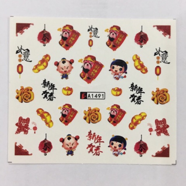 Stiker Kuku/Water Decal Nail Art Stickers chinese new year