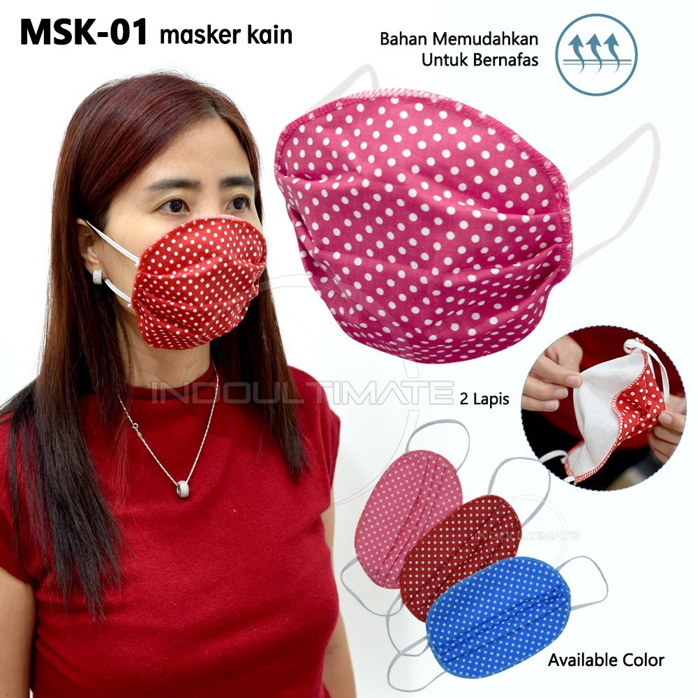 1 PCS Masker Kain Anti Polusi Masker Mulut 2 Lapis/2 Layer Masker Penutup Mulut Pelindung Mulut MSK-01/MSK-02/MSK-03