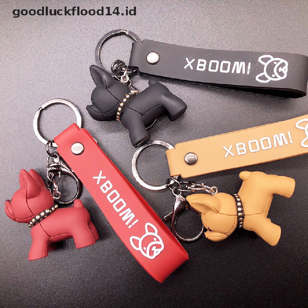 [OOID] Fashion French Punk Bulldog Keychain Leather Dog Keychains For Women/Men's Bag ID