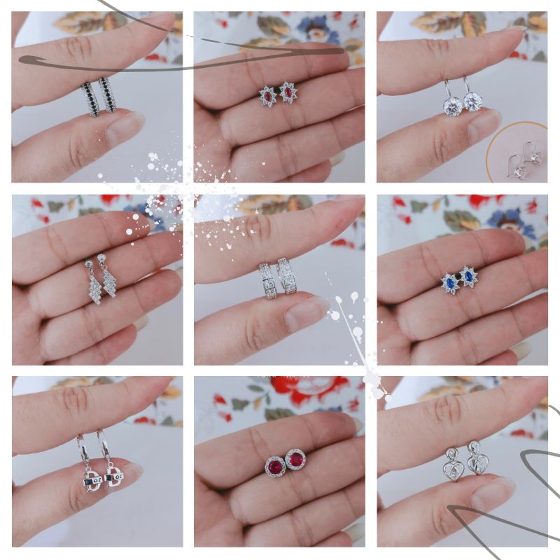 Realpic Anting Giwang Emas Putih Asli Kadar 375 - 420 | 1gr - 3gr | Part 1