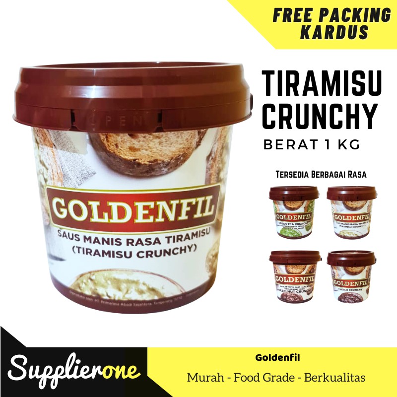 Goldenfil Tiramisu Crunchy / Selai Roti Bakar / Toping Roti / Selai Roti / Selai Coklat /Olesan Roti