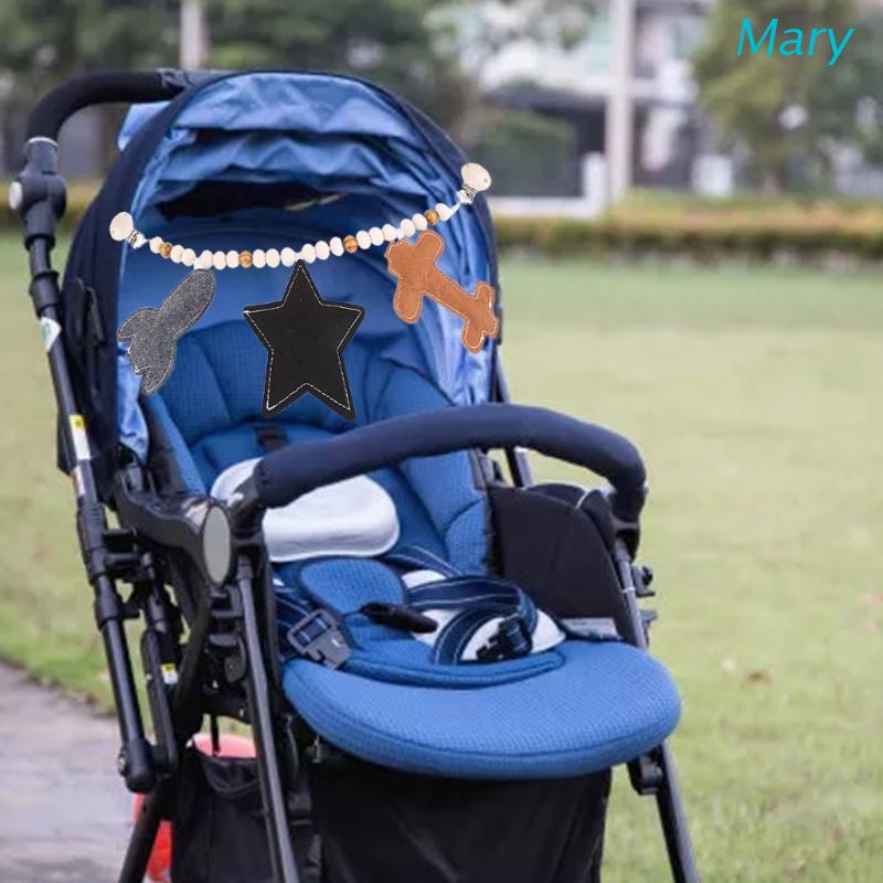 Mary Mainan Teether Manik-Manik Kayu Untuk Stroller Bayi