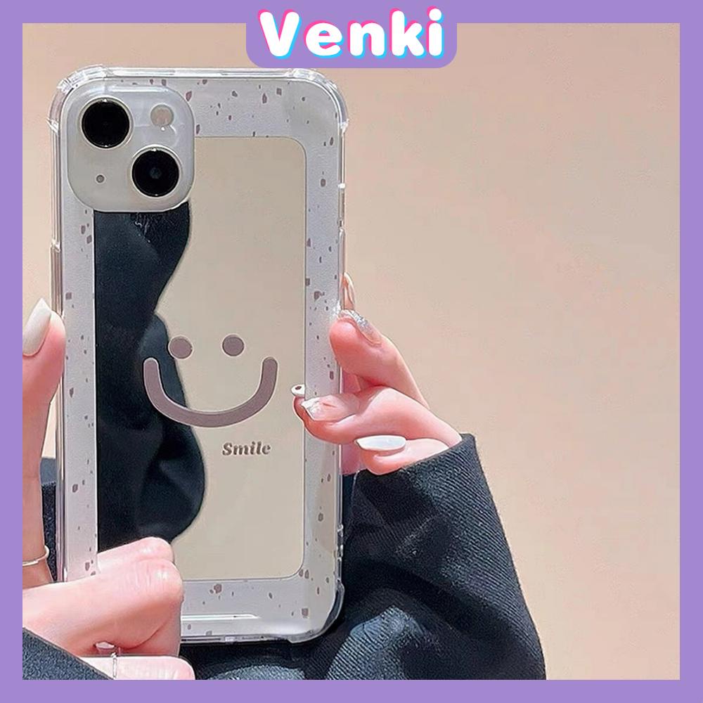 iPhone Case Luxury Acrylic Mirror Airbag Shockproof Protection Camera Smiley Cute Simple Compatible For iPhone 11 Pro Max 13 Pro Max 12 Pro Max 7Plus XS Max