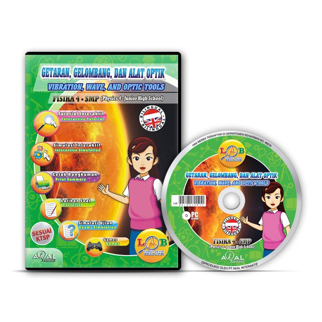CD Lab FIsika SMP 4 ( GETARAN GELOMBANG DAN ALAT OPTIK ) Akal Interaktif