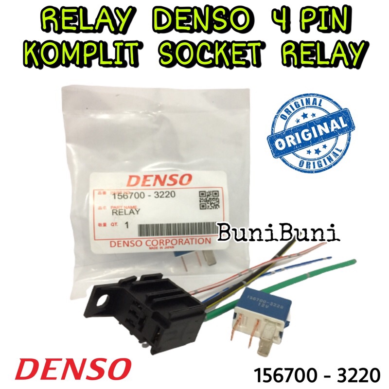 Relay DENSO Komplit Socket Relay Untuk AC Mobil 12 Volt Universal