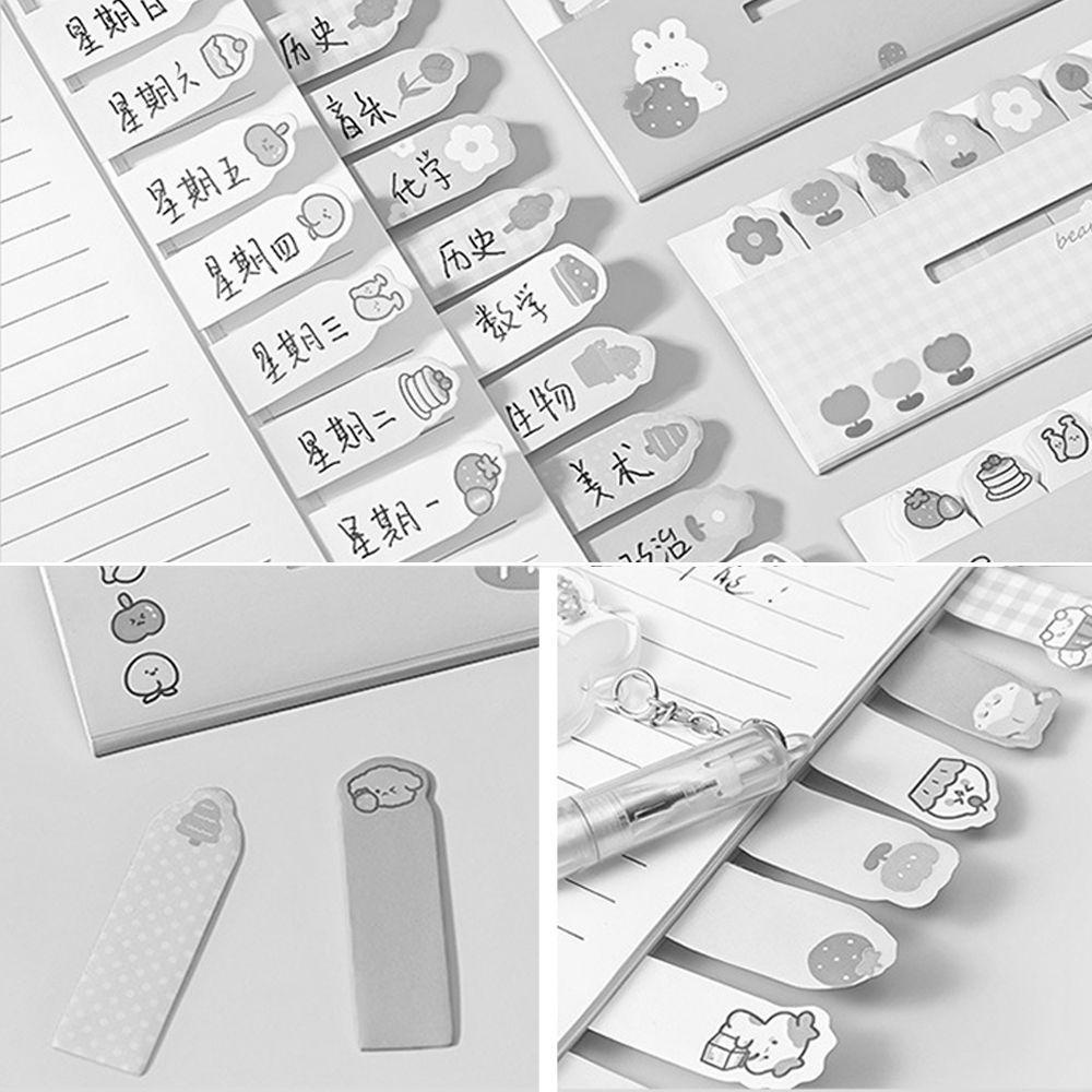 Lanfy Kartun Memo Pads Bunga 120Pcs Kertas Notepad Kelinci Alat Tulis Indeks Untuk Halaman Perekat Diri Bookmark