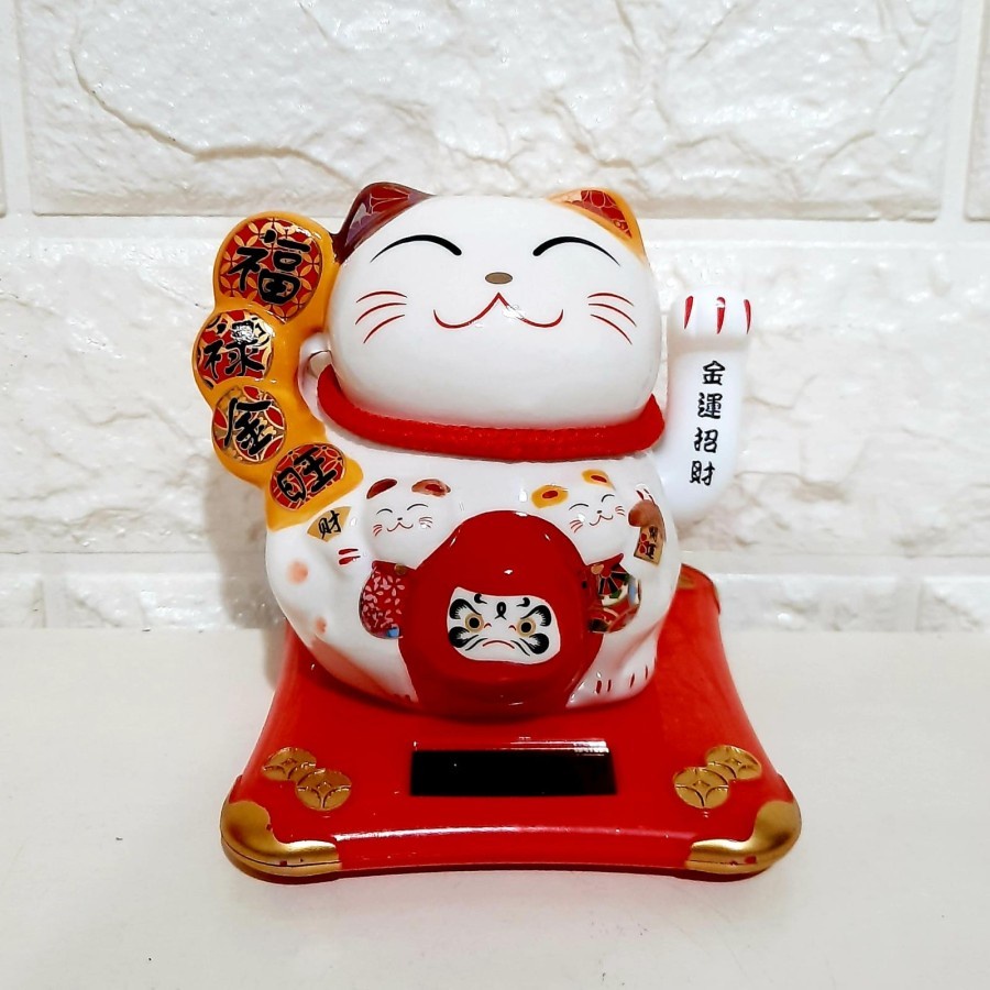 MANEKI PAJANGAN KUCING LUCKY CAT MANEKI NEKO TANGAN GOYANG KADO MURAH