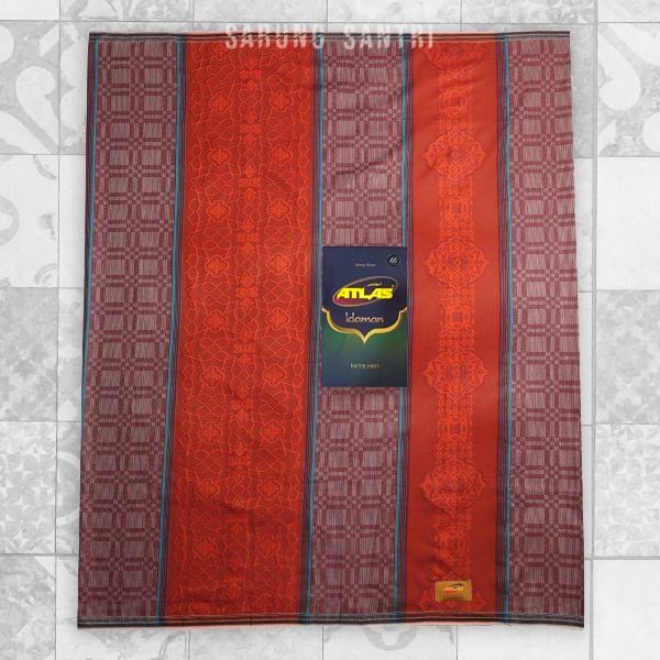 Sarung ATLAS Idaman 580 Jacquard Classic Coklat Maroon